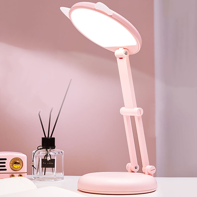 Creative Cat Ear Pink Folding LED Eye Care Desk Lamp