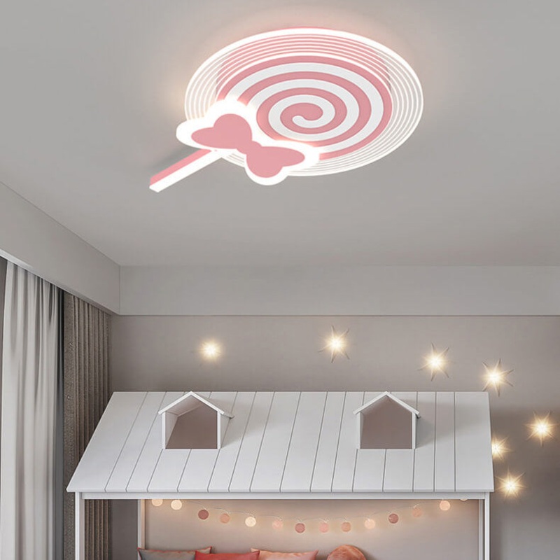 Creative Childlike Cartoon Lollipop Design LED Flush Mount Light