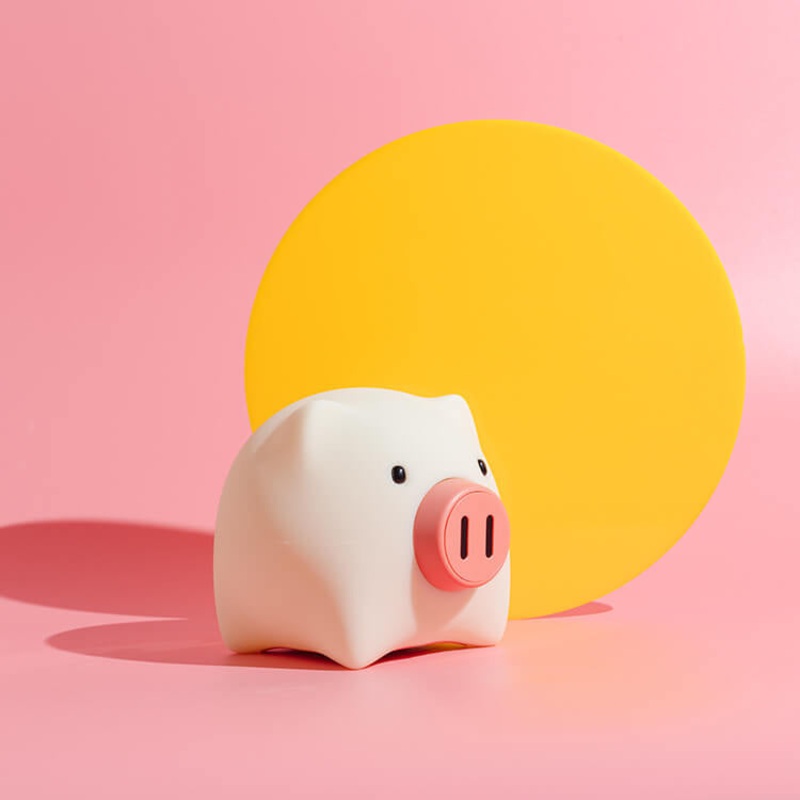 Creative Cute Pig Touch Timer LED Night Light Decorative Table Lamp