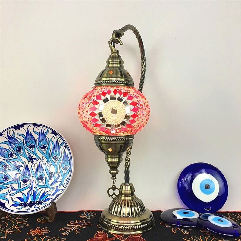 Vintage Stained Glass Turkish Style LED Table Lamp