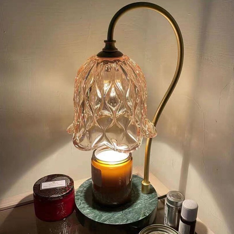 Modern Suzutan Glass Marble Base 1-Light Melting Wax Table Lamp