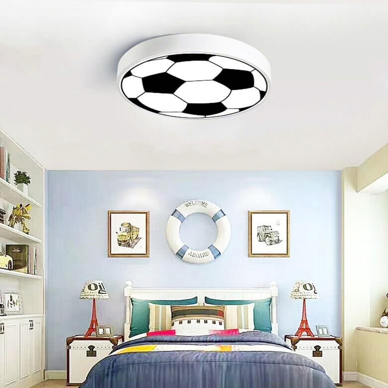 Cartoon Creative Round Football LED Kids Flush Mount Ceiling Light