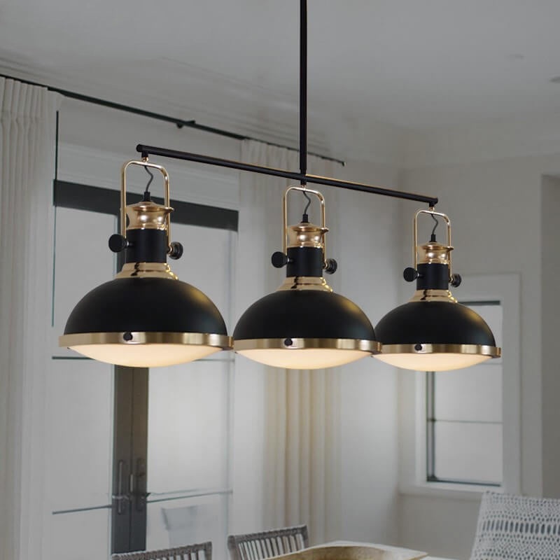 Industrial Vintage Iron Pot Lid Rotatable 1/3 Light Chandelier
