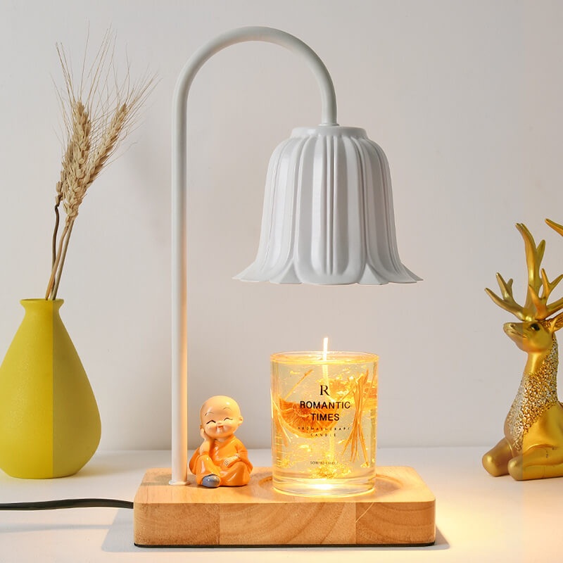 European Log Hardware Timing 1-Light Melting Wax Table Lamp