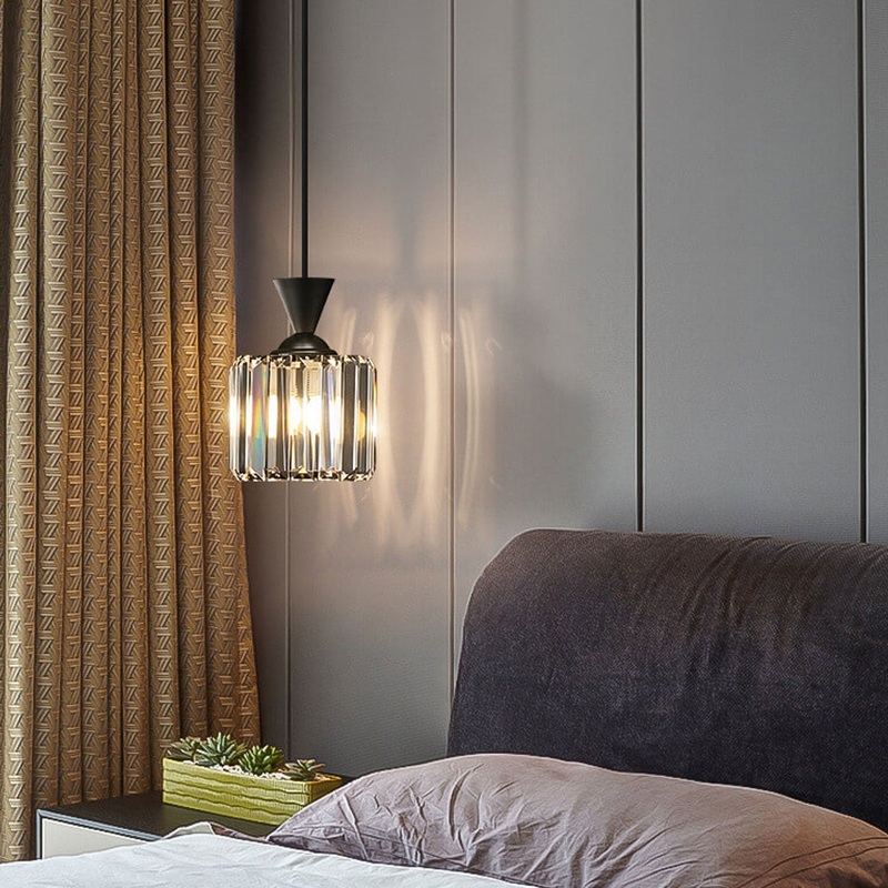 Light Luxury Crystal Square Crystal Cube 1-Light Pendant Light