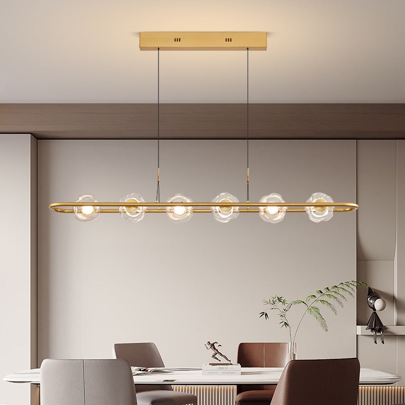 Contemporary Luxury Iron Glass Ball Shade LED Island Light Pendant Light For Living Room