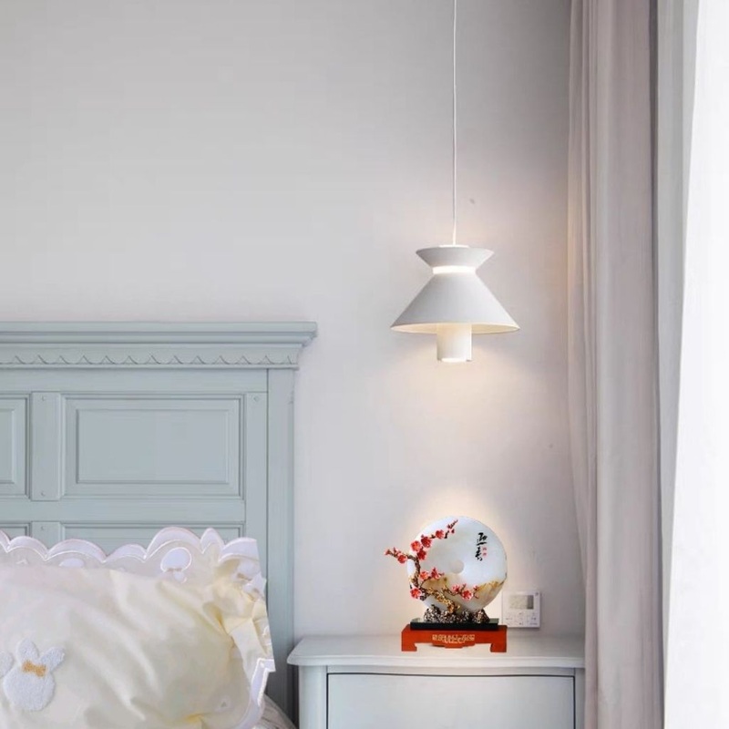 Contemporary Nordic Aluminum Iron Hourglass Shade LED Pendant Light For Bedroom