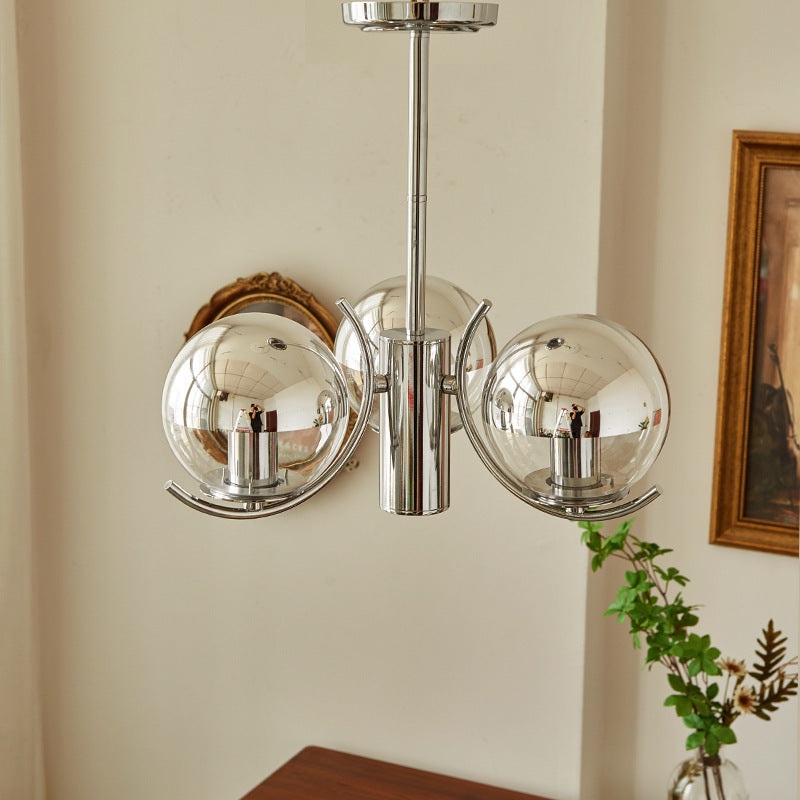 Modern Minimalist Globe Iron Glass3/4/5-Light Chandelier For Living Room