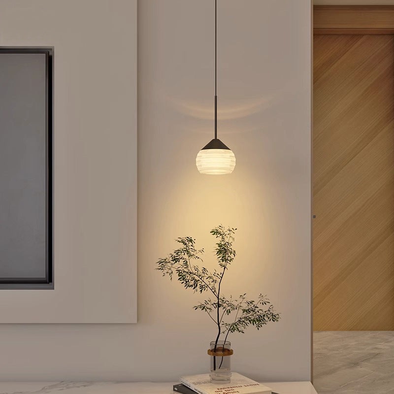 Modern Minimalist Oval Aluminum Plastic LED Pendant Light For Living Room