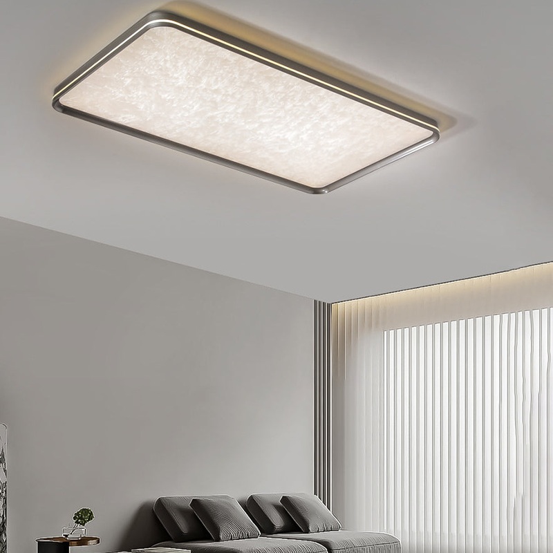 Modern Minimalist Rectangular Aluminum Iron Acrylic LED Flush Mount Ceiling Light For Living Room