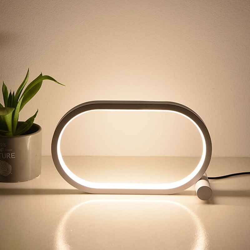 Creative Simple Oval USB LED Night Light Table Lamp