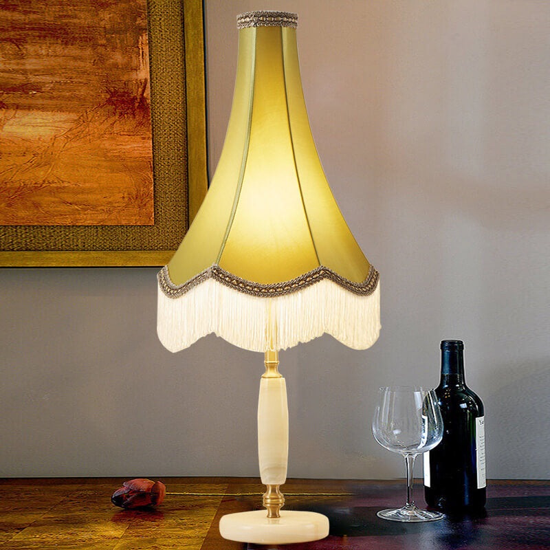 French Retro Court Tassel Copper 1-Light Table Lamp