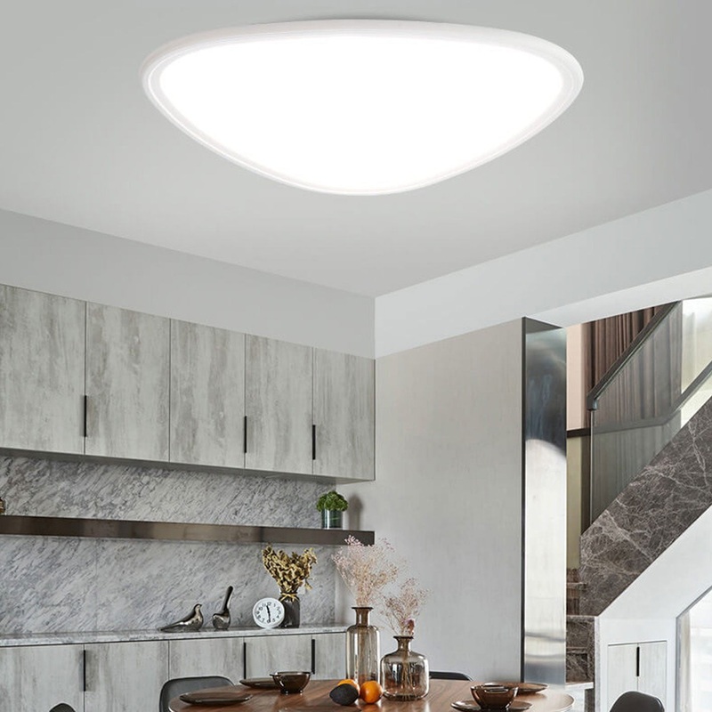 Modern Minimalist Aluminum Acrylic Round Triangle LED Flush Mount Ceiling Light