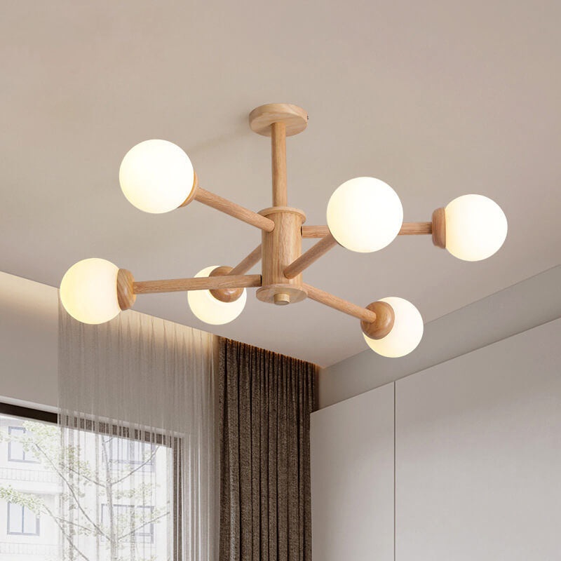 Nordic Minimalist Glass Magic Bean Log 6/8/12/16 Light Chandelier