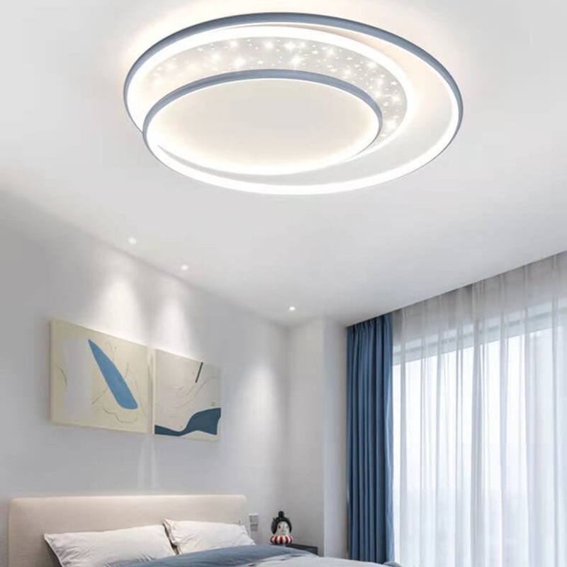 Modern Creative Children's Round Star Aluminum Acrylic LED Flush Mount Lighting