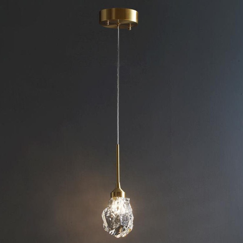 Modern Light Luxury Full Copper Crystal 1-Light Pendant Light