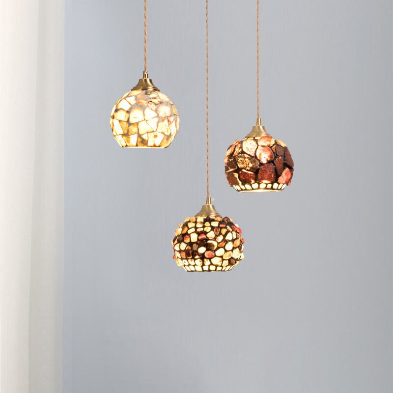 Vintage Creative Shell Round 1-Light Pendant Light