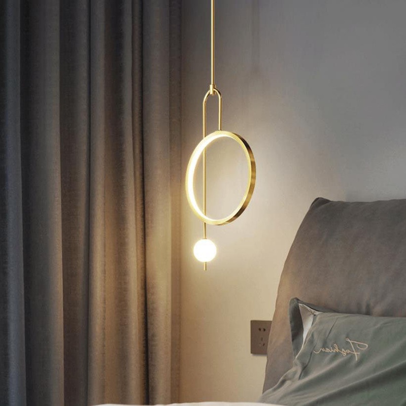 European Minimalist Light Luxury Circular Hardware Acrylic LED Chandelier