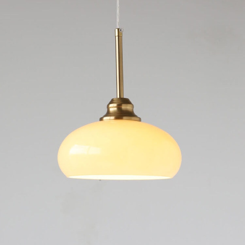 European Vintage Hardware Glass 1-Light Pendant Light