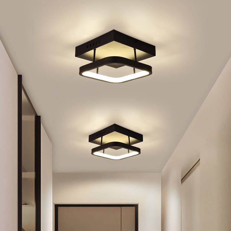 European Minimalist Round Square Aluminum Iron LED Flush Mount Lighting