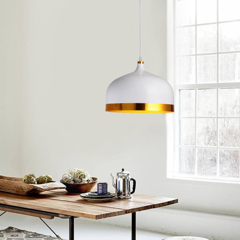 Modern Light Luxury Half Round Aluminum 1-Light Pendant Light