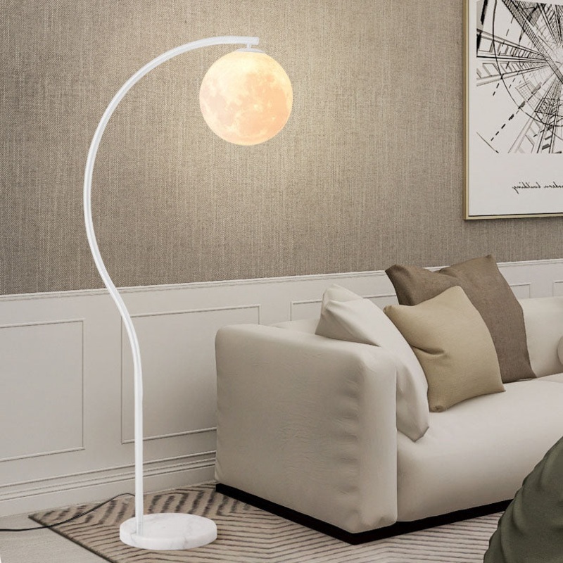 Modern Minimalist Iron Marble 1-Light Standing Floor Lamp