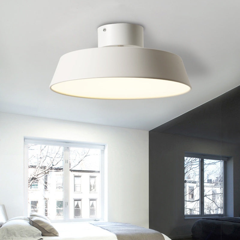 Nordic Minimalist Round Pot Iron LED Flush Mount Ceiling Light