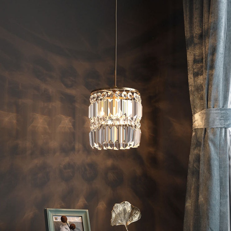 Nordic Light Luxury Full Brass Crystal 1-Light Chandelier
