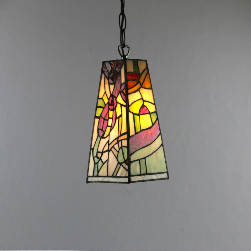 Nordic Vintage Tiffany Glass Alloy 1-Light Pendant Light