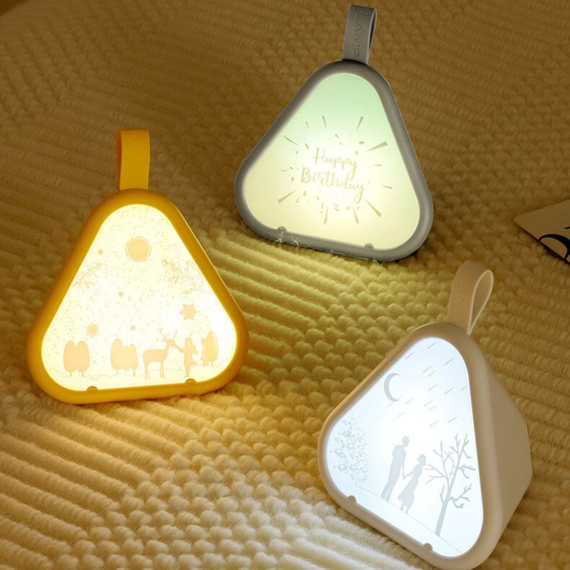 Creative Triangle Seven Color Atmospheric LED Night Light Table Lamp