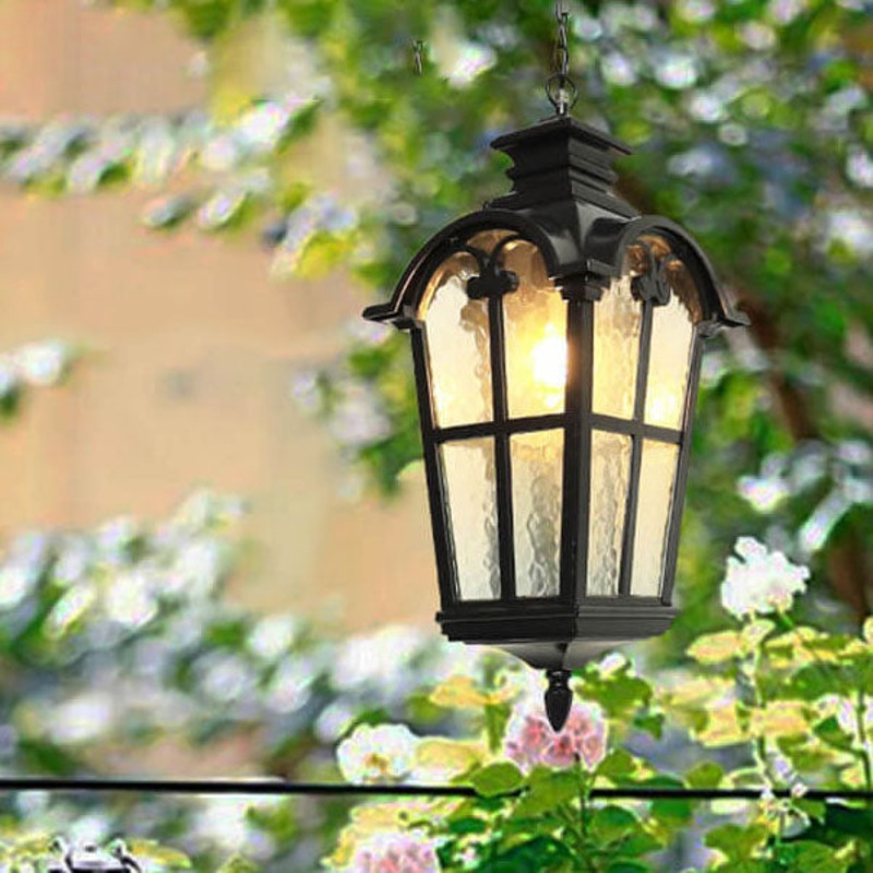 European Vintage Rustic Die-cast Aluminum Outdoor Waterproof 1-Light Pendant Light