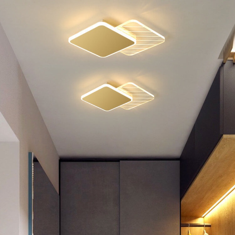 Modern Light Luxury Geometry Iron Acrylic LED Flush Mount Lighting