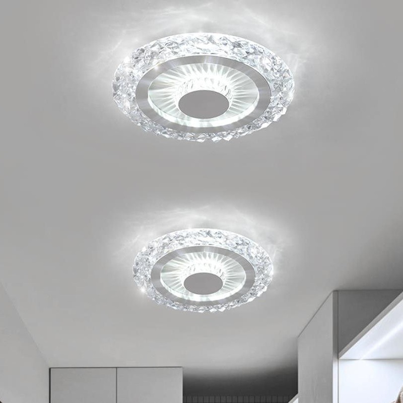 Modern Light Luxury Round Acrylic Iron Aluminum LED Flush Mount Lighting