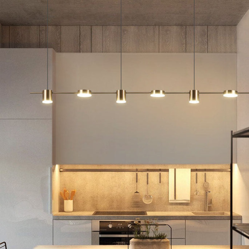 Modern Minimalist Line Round Spotlight LED Island Light Chandelier