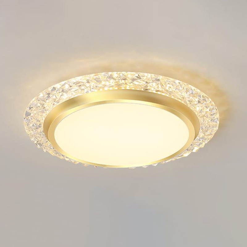 Nordic Minimalist Light Luxury Round Iron Aluminum Acrylic LED Flush Mount Lighting