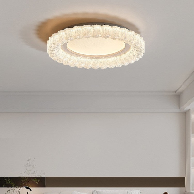 Contemporary Luxury Round Iron Acrylic LED Flush Mount Ceiling Light For Living Room