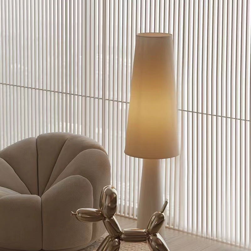 Contemporary Scandinavian Cylinder Iron Fabric 1-Light Standing Floor Lamp For Living Room