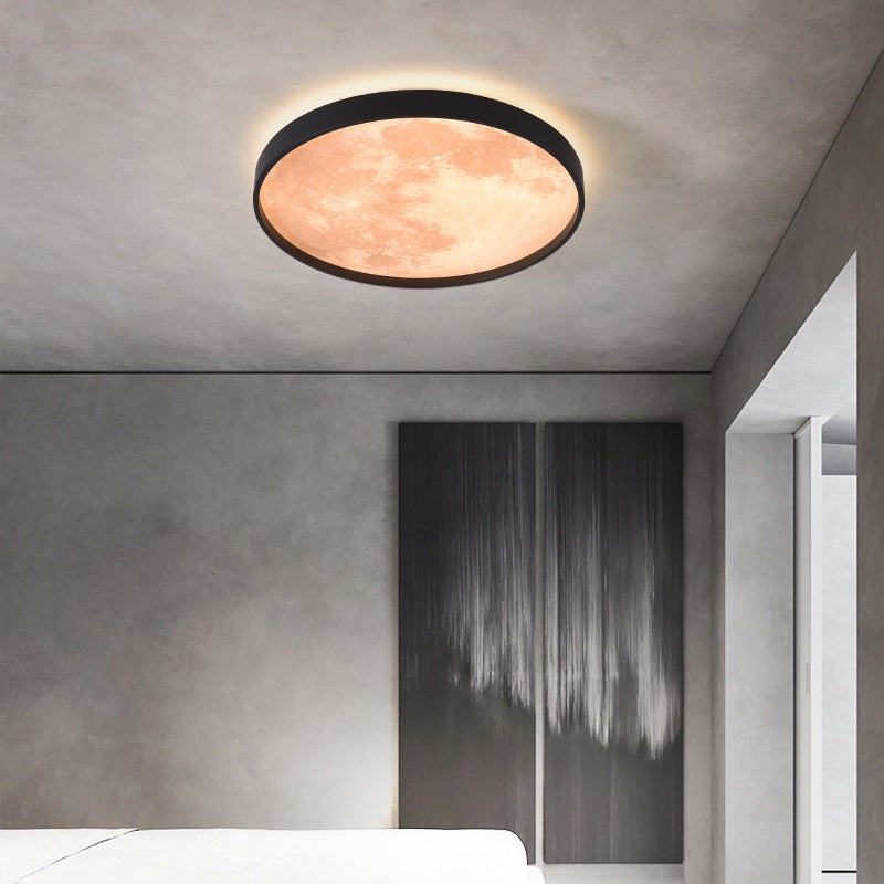 Modern Minimalist Round Iron Plastic LED Flush Mount Ceiling Light For Living Room