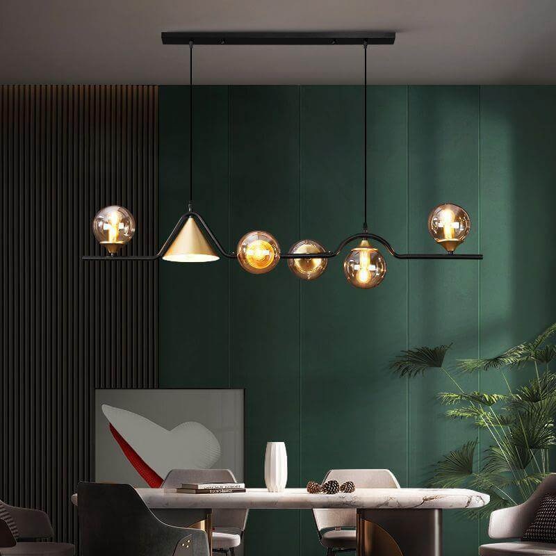 Nordic Creative Light Luxury Round Ball 4/5/6-Light Island Light Chandelier