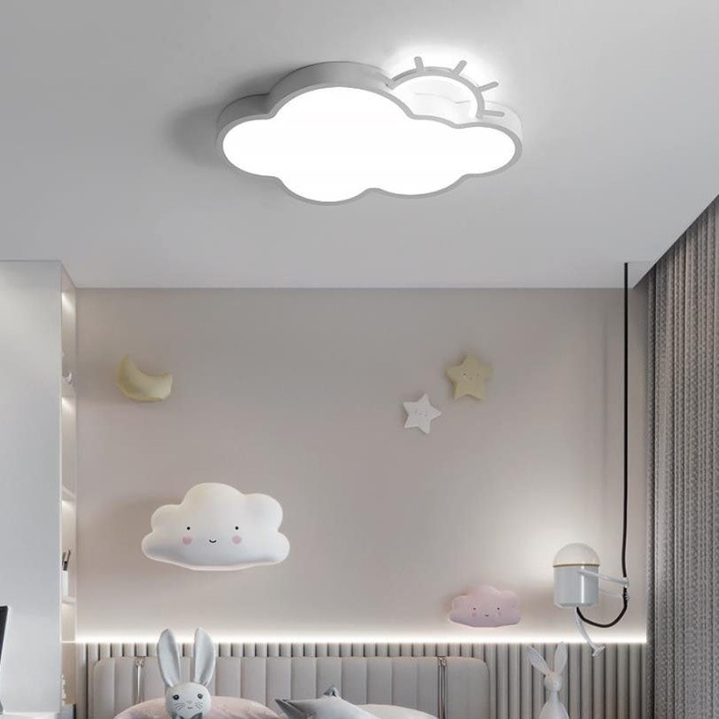 Nordic Minimalist Cloudy Sun LED Kids Flush Mount Ceiling Light