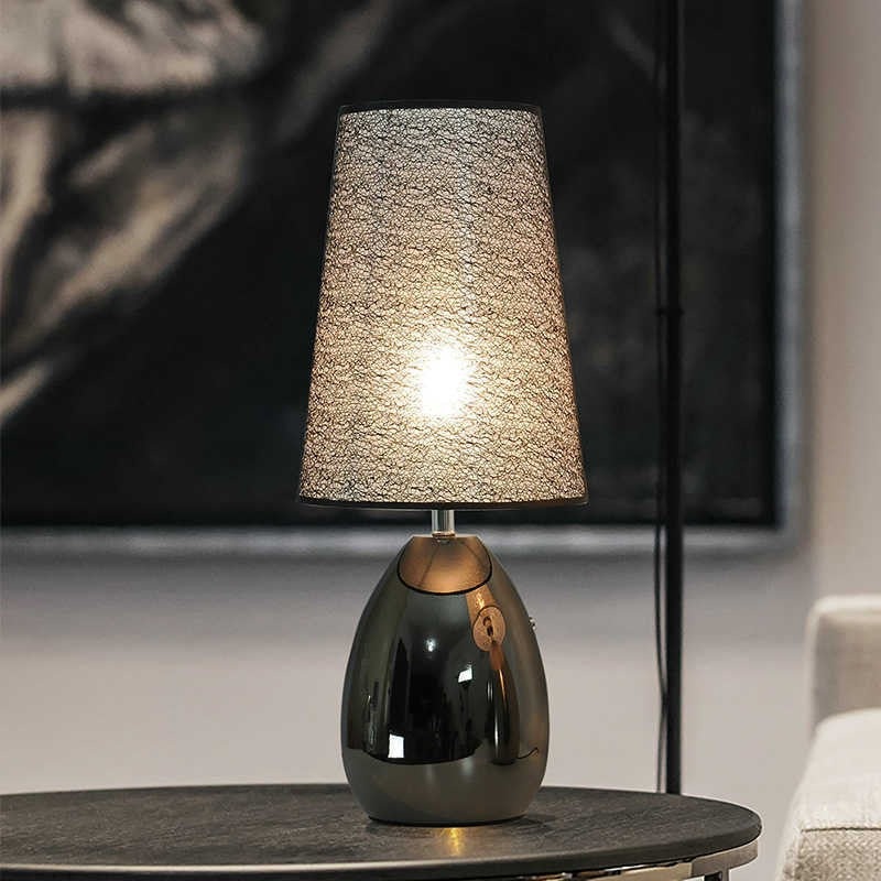 Contemporary Luxury Fabric Hardware Round 1-Light Table Lamp For Bedroom