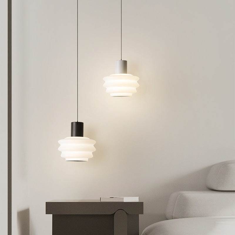 Contemporary Nordic Dome Wave Roto-molding Lampshade Iron LED Pendant Light For Bedroom