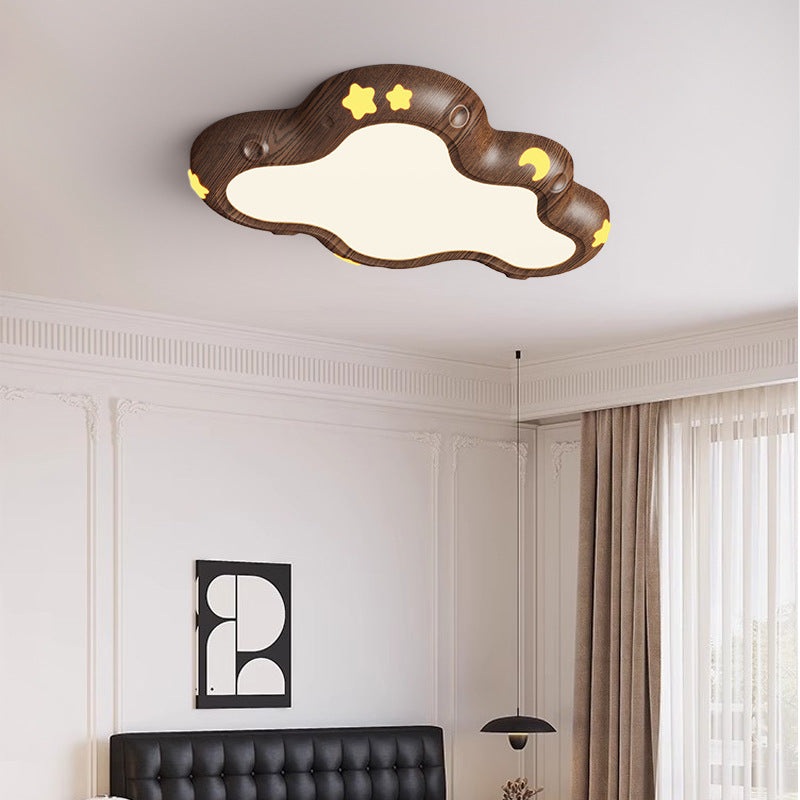 Contemporary Scandinavian Kids Cloud Iron Acrylic LED Flush Mount Ceiling Light For Bedroom