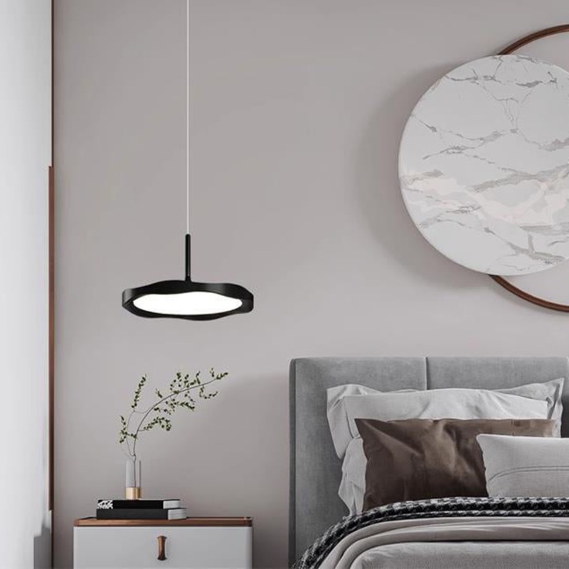 Modern Minimalist Dome Wave Round Acrylic Aluminum Iron Lampshade LED Pendant Light For Dining Room
