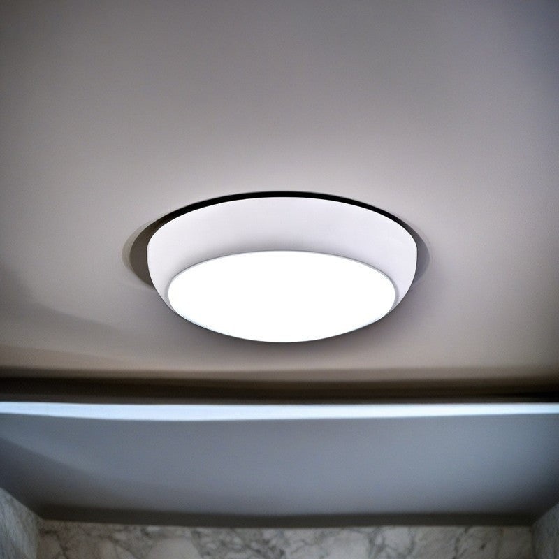Modern Minimalist Round Plastic LED Flush Mount Ceiling Light For Living Room