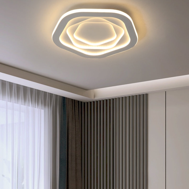 Modern Simplicity Triangle Aluminum PC LED Flush Mount Ceiling Light For Bedroom