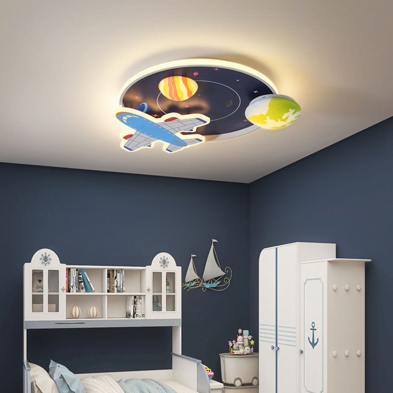 Cartoon Creative Aircraft Space LED Kids Flush Mount Ceiling Light