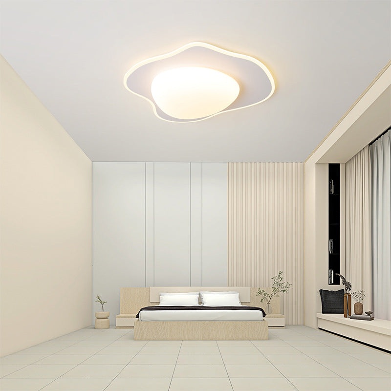 Modern Minimalist Cream Round LED Flush Mount Ceiling Light