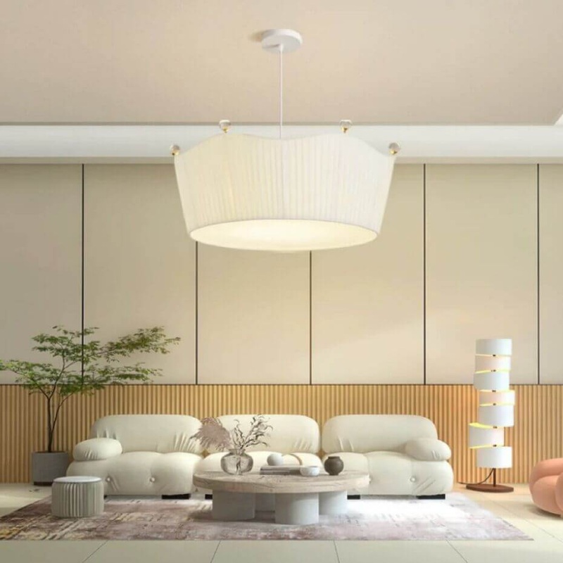 Modern Minimalist Creative Crown Hardware Fabric 5-Light Island Light Chandelier