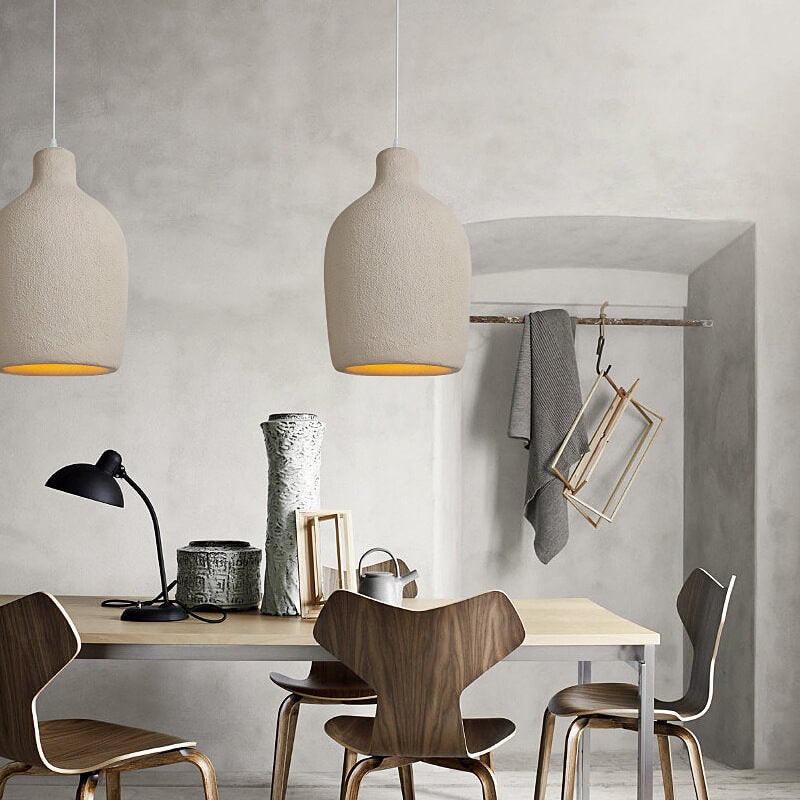 Modern Minimalist Pure Grey Geometric Shape 1-Light Pendant Light